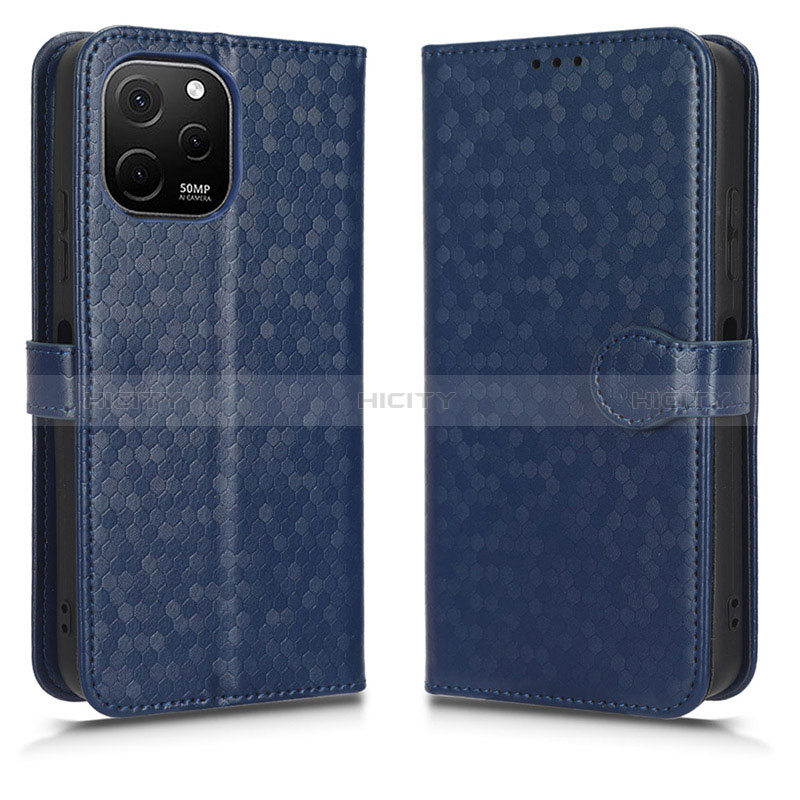 Coque Portefeuille Livre Cuir Etui Clapet C01X pour Huawei Nova Y61 Bleu Plus