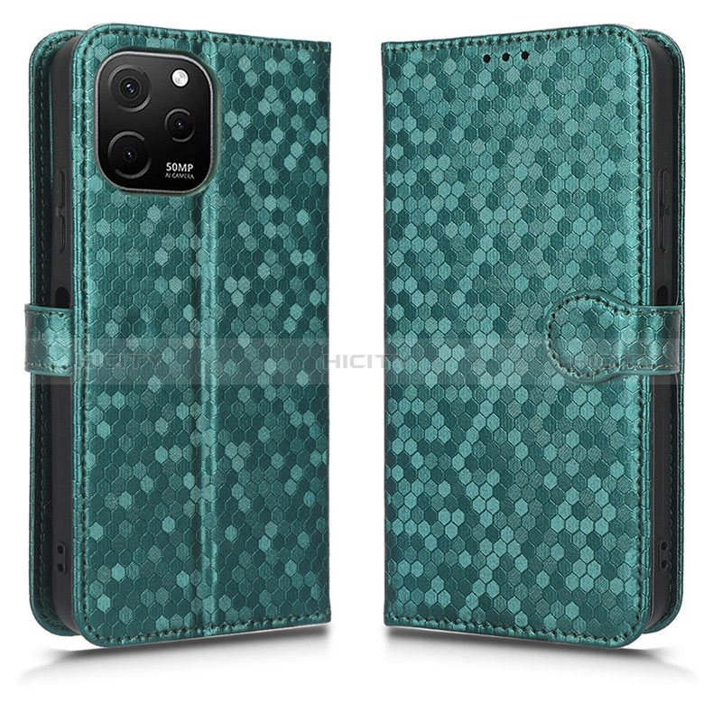 Coque Portefeuille Livre Cuir Etui Clapet C01X pour Huawei Nova Y61 Vert Plus