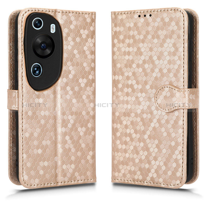 Coque Portefeuille Livre Cuir Etui Clapet C01X pour Huawei P60 Art Or Plus