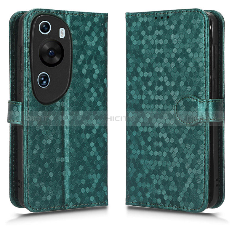 Coque Portefeuille Livre Cuir Etui Clapet C01X pour Huawei P60 Art Vert Plus