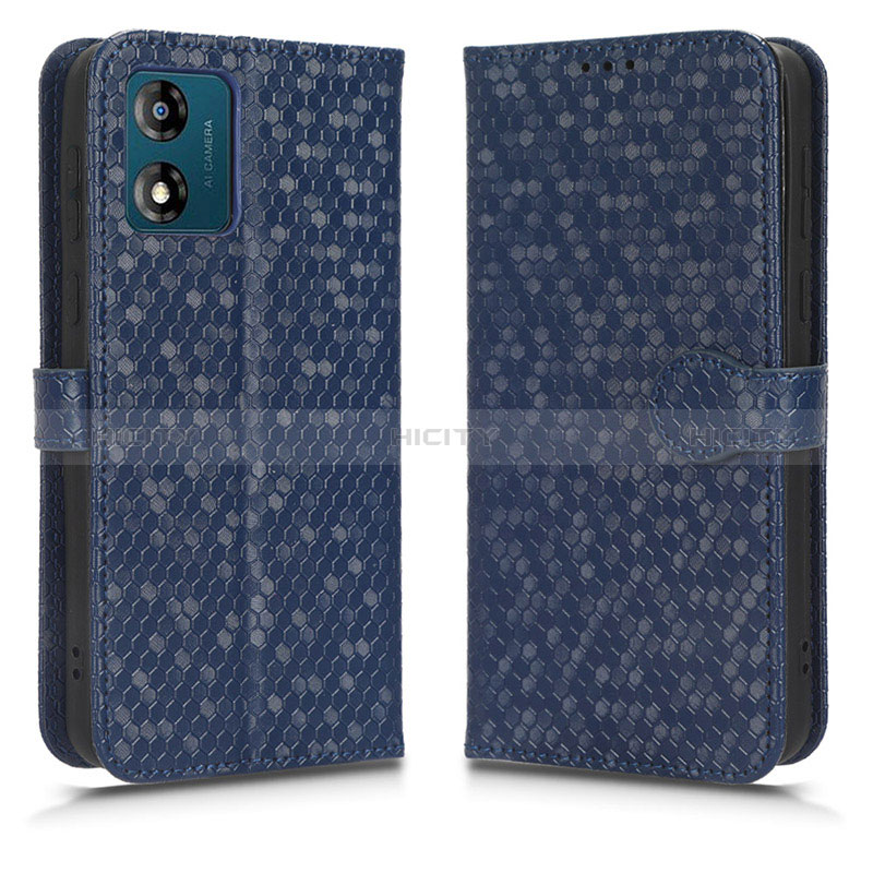 Coque Portefeuille Livre Cuir Etui Clapet C01X pour Motorola Moto E13 Bleu Plus