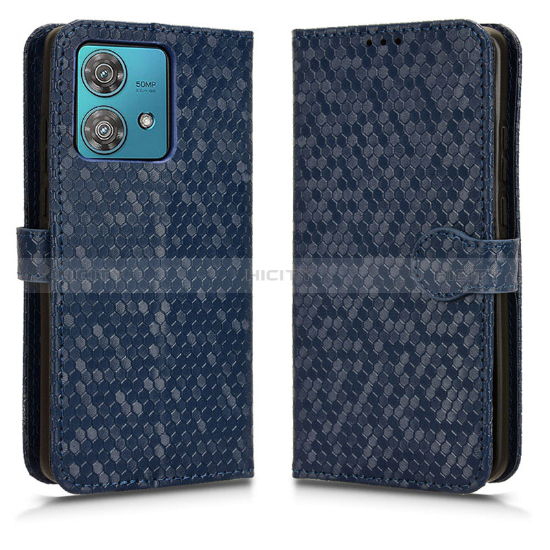 Coque Portefeuille Livre Cuir Etui Clapet C01X pour Motorola Moto Edge 40 Neo 5G Bleu Plus