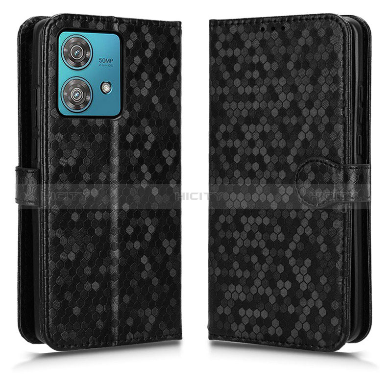 Coque Portefeuille Livre Cuir Etui Clapet C01X pour Motorola Moto Edge 40 Neo 5G Noir Plus