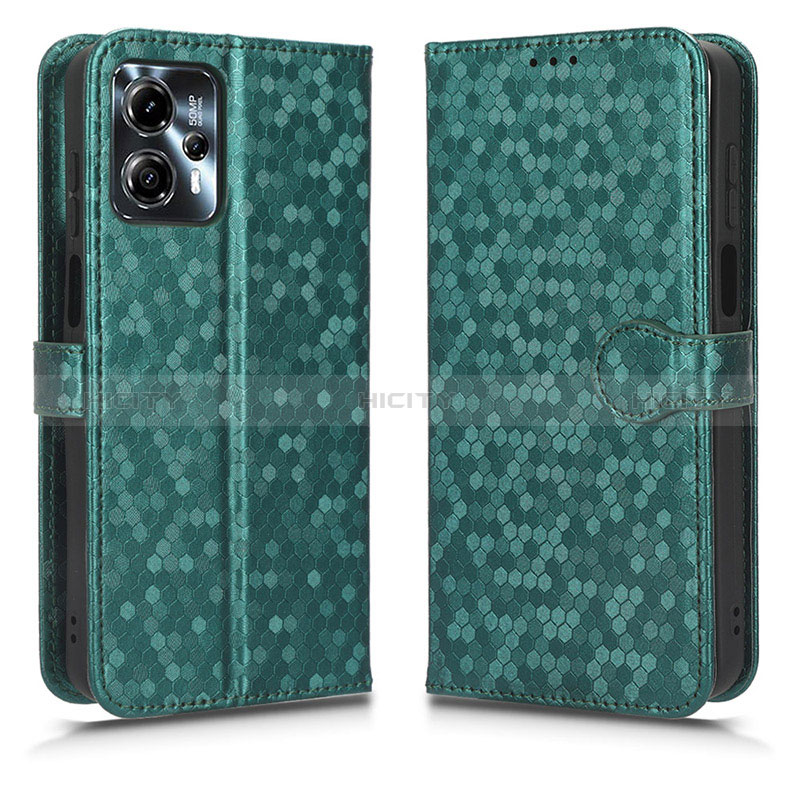 Coque Portefeuille Livre Cuir Etui Clapet C01X pour Motorola Moto G23 Vert Plus