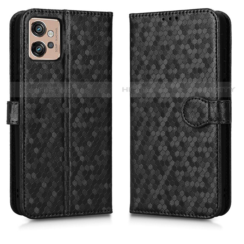 Coque Portefeuille Livre Cuir Etui Clapet C01X pour Motorola Moto G32 Noir Plus