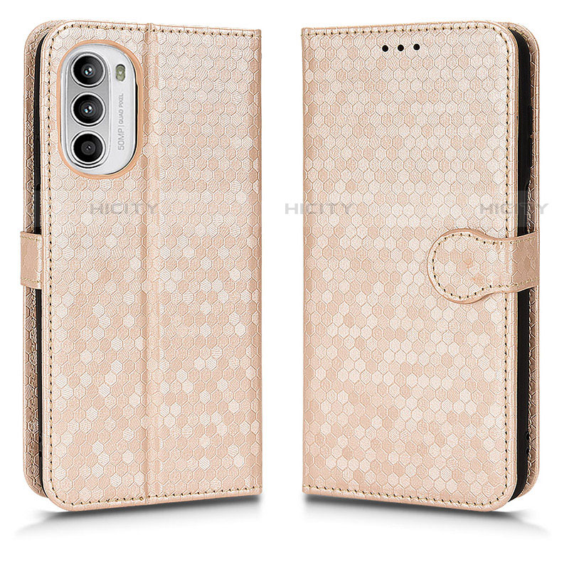 Coque Portefeuille Livre Cuir Etui Clapet C01X pour Motorola Moto G71s 5G Or Plus