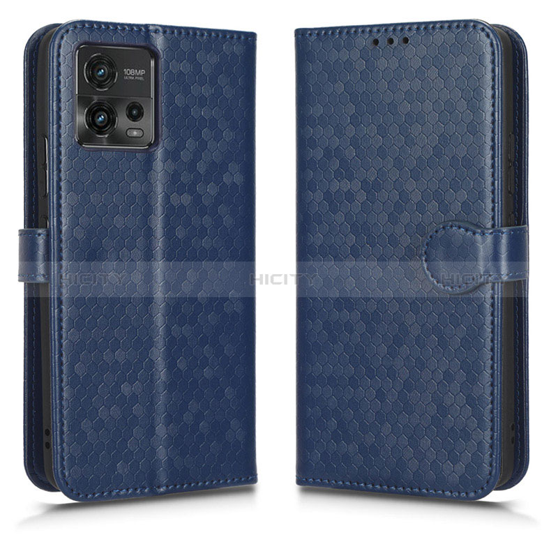 Coque Portefeuille Livre Cuir Etui Clapet C01X pour Motorola Moto G72 Bleu Plus