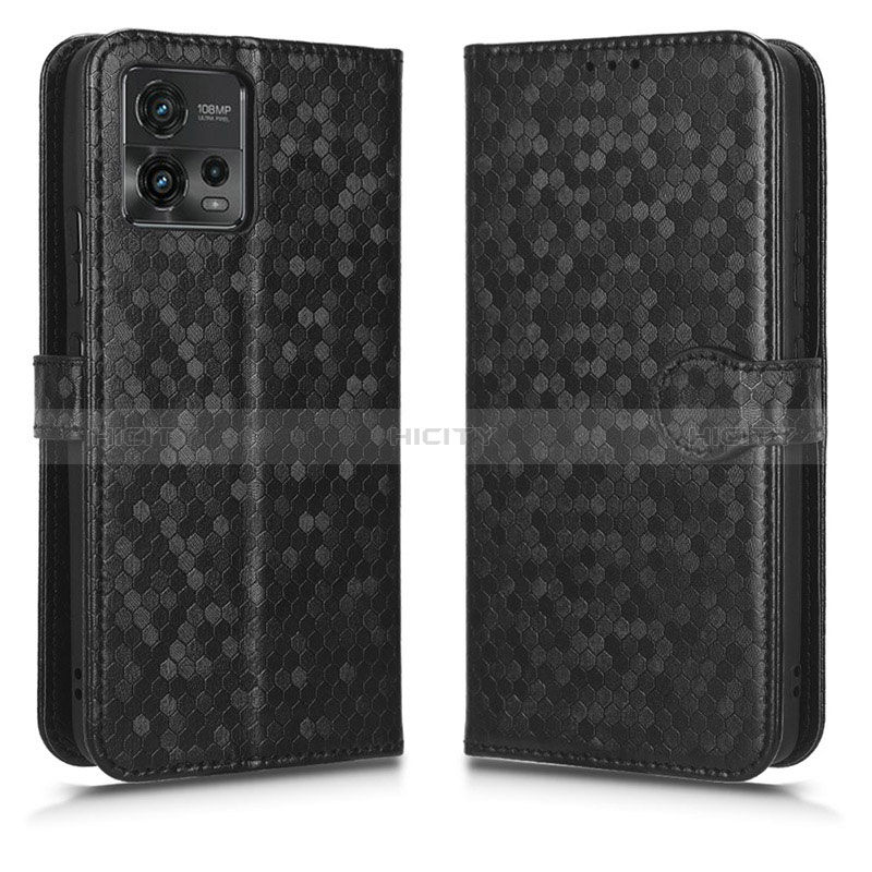 Coque Portefeuille Livre Cuir Etui Clapet C01X pour Motorola Moto G72 Noir Plus