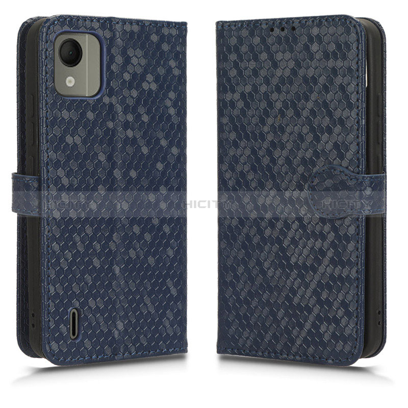 Coque Portefeuille Livre Cuir Etui Clapet C01X pour Nokia C110 Bleu Plus