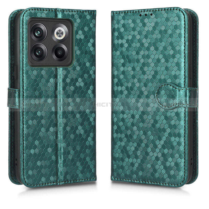 Coque Portefeuille Livre Cuir Etui Clapet C01X pour OnePlus 10T 5G Vert Plus