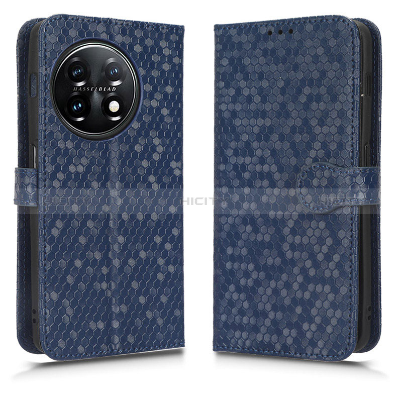 Coque Portefeuille Livre Cuir Etui Clapet C01X pour OnePlus Ace 2 5G Bleu Plus