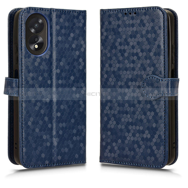 Coque Portefeuille Livre Cuir Etui Clapet C01X pour Oppo A18 Bleu Plus