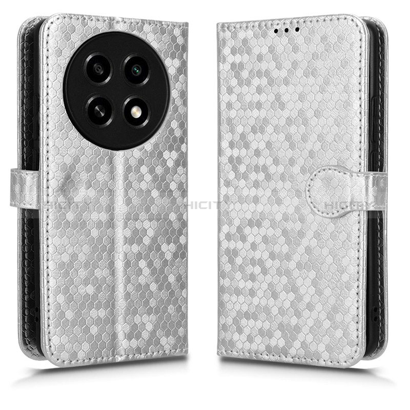 Coque Portefeuille Livre Cuir Etui Clapet C01X pour Oppo A2 Pro 5G Argent Plus