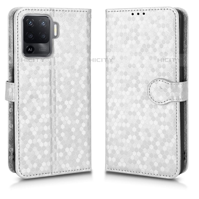 Coque Portefeuille Livre Cuir Etui Clapet C01X pour Oppo A95 5G Argent Plus