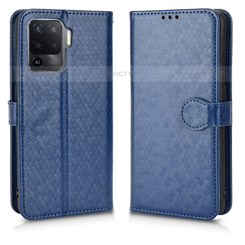 Coque Portefeuille Livre Cuir Etui Clapet C01X pour Oppo A95 5G Bleu Plus