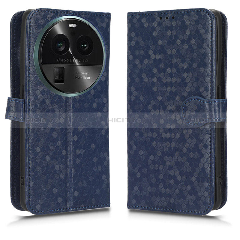 Coque Portefeuille Livre Cuir Etui Clapet C01X pour Oppo Find X6 5G Bleu Plus