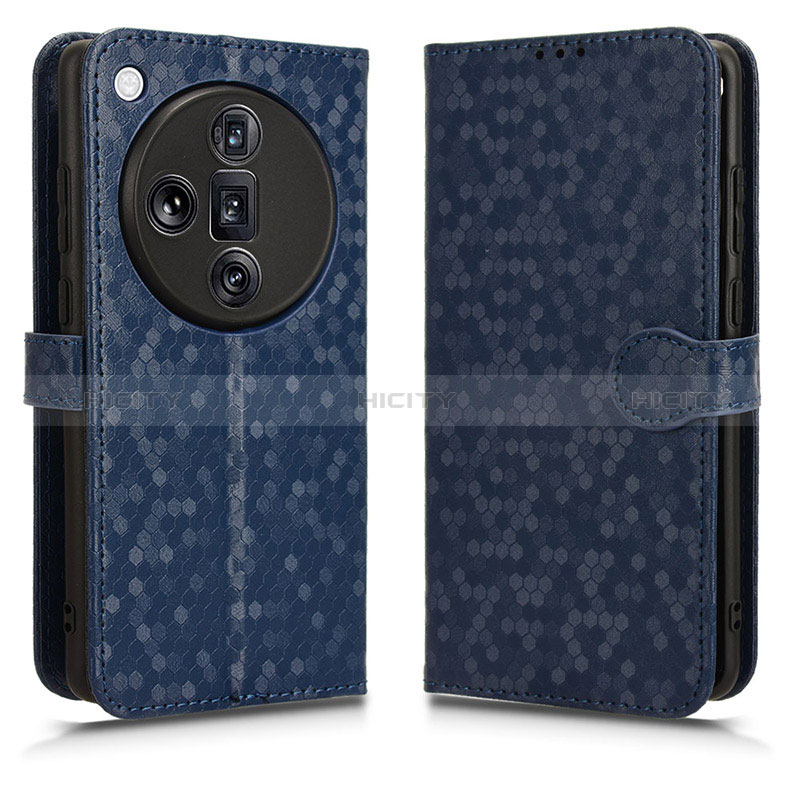 Coque Portefeuille Livre Cuir Etui Clapet C01X pour Oppo Find X7 Ultra 5G Bleu Plus