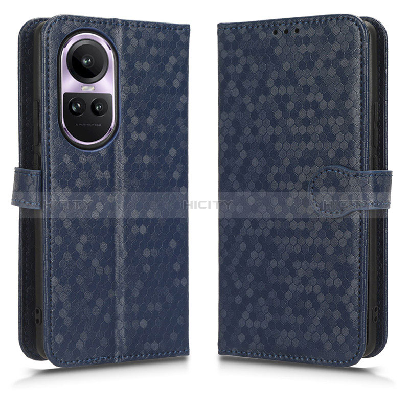 Coque Portefeuille Livre Cuir Etui Clapet C01X pour Oppo Reno10 5G Bleu Plus