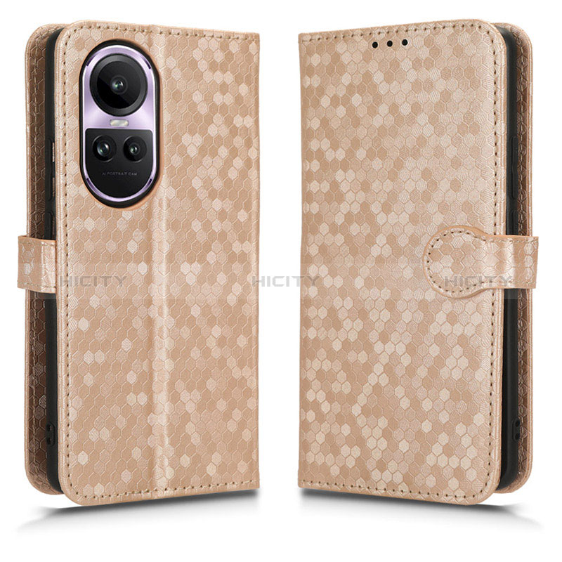 Coque Portefeuille Livre Cuir Etui Clapet C01X pour Oppo Reno10 Pro 5G Or Plus