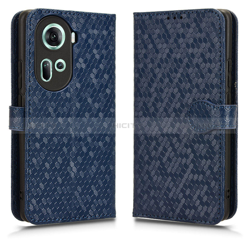 Coque Portefeuille Livre Cuir Etui Clapet C01X pour Oppo Reno11 5G Bleu Plus