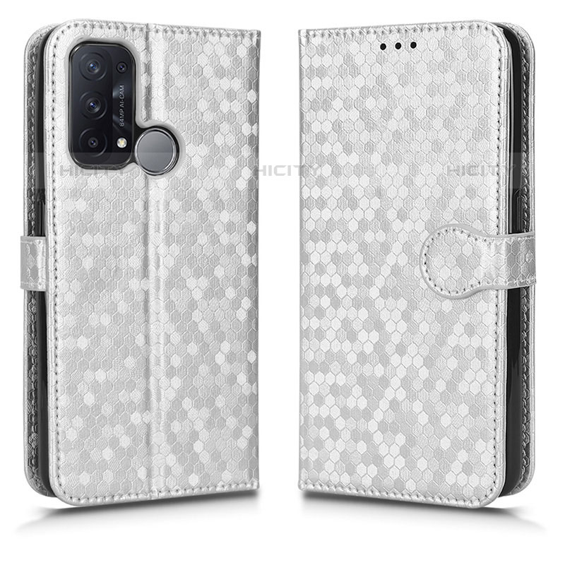 Coque Portefeuille Livre Cuir Etui Clapet C01X pour Oppo Reno5 A Argent Plus