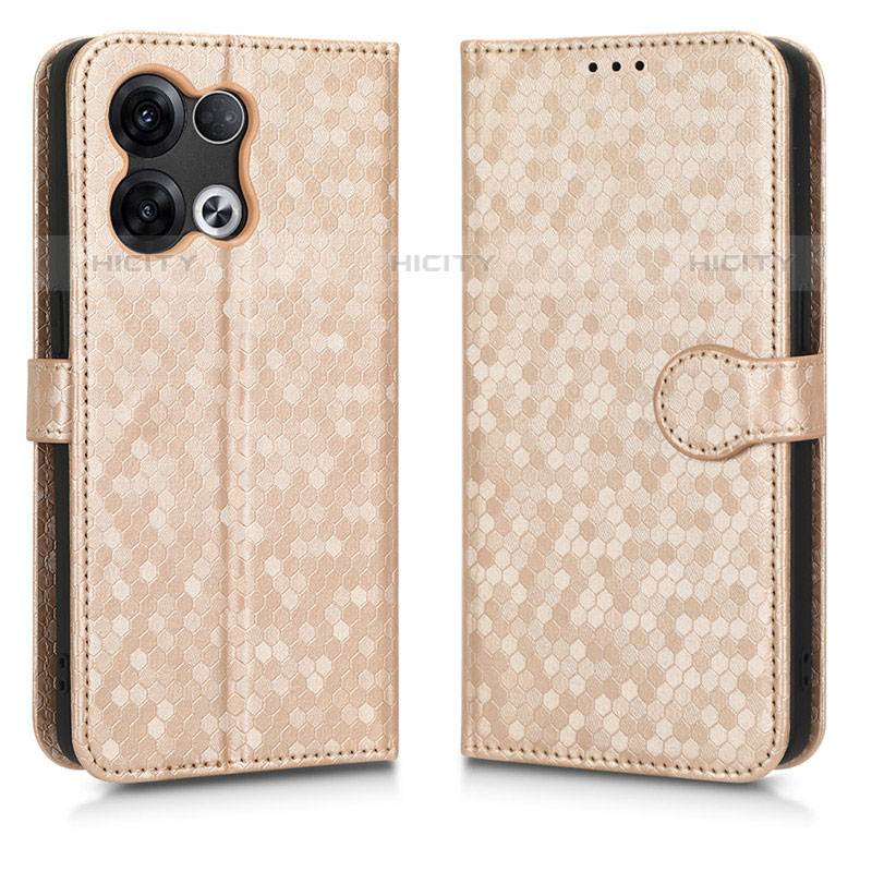 Coque Portefeuille Livre Cuir Etui Clapet C01X pour Oppo Reno8 Pro 5G Or Plus