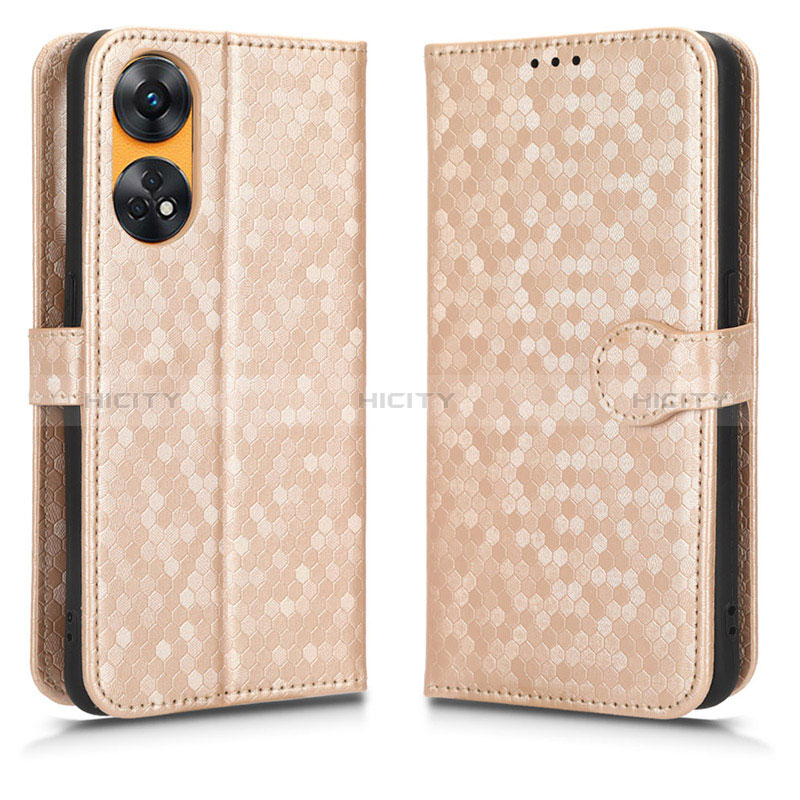 Coque Portefeuille Livre Cuir Etui Clapet C01X pour Oppo Reno8 T 4G Or Plus