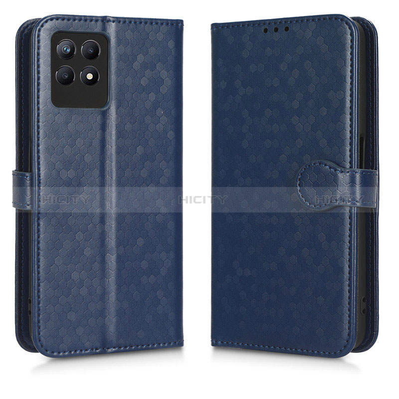 Coque Portefeuille Livre Cuir Etui Clapet C01X pour Realme 8i Bleu Plus