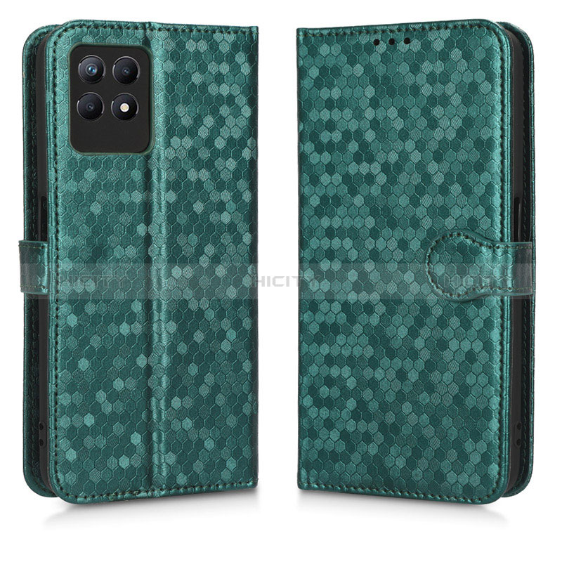 Coque Portefeuille Livre Cuir Etui Clapet C01X pour Realme 8i Vert Plus