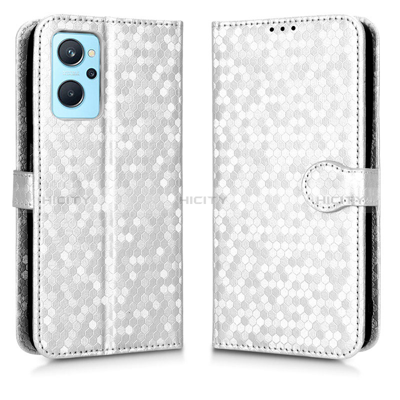 Coque Portefeuille Livre Cuir Etui Clapet C01X pour Realme 9i 4G Argent Plus