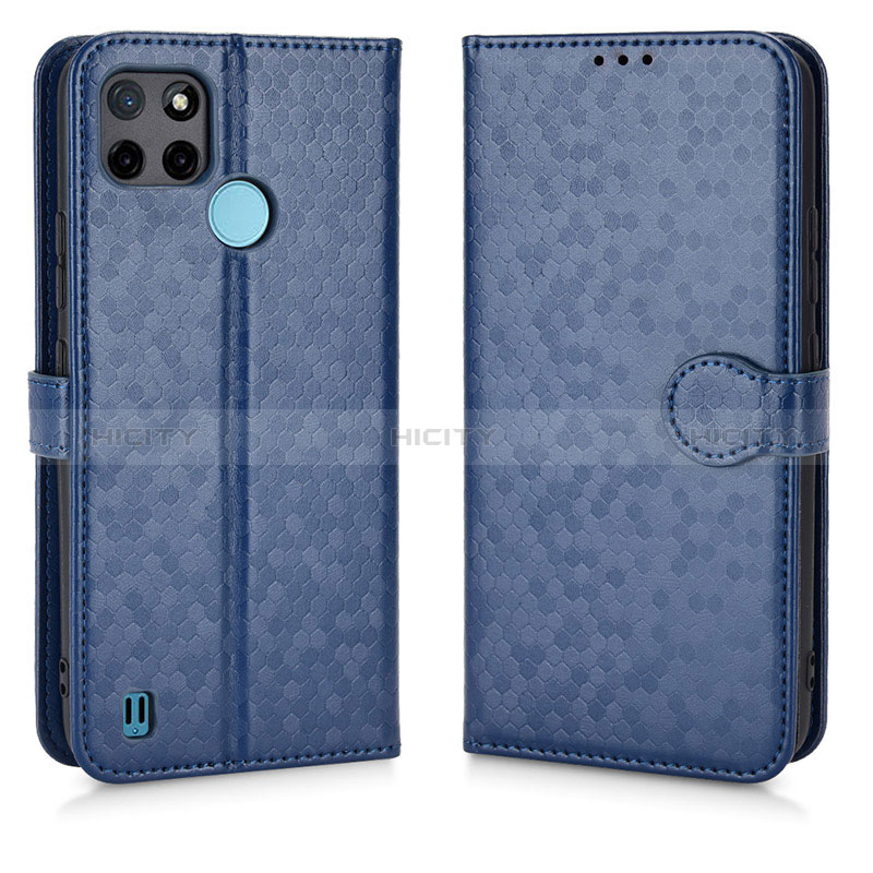 Coque Portefeuille Livre Cuir Etui Clapet C01X pour Realme C25Y Bleu Plus