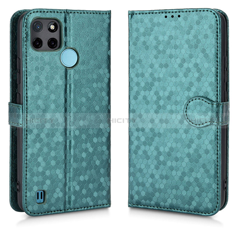 Coque Portefeuille Livre Cuir Etui Clapet C01X pour Realme C25Y Vert Plus