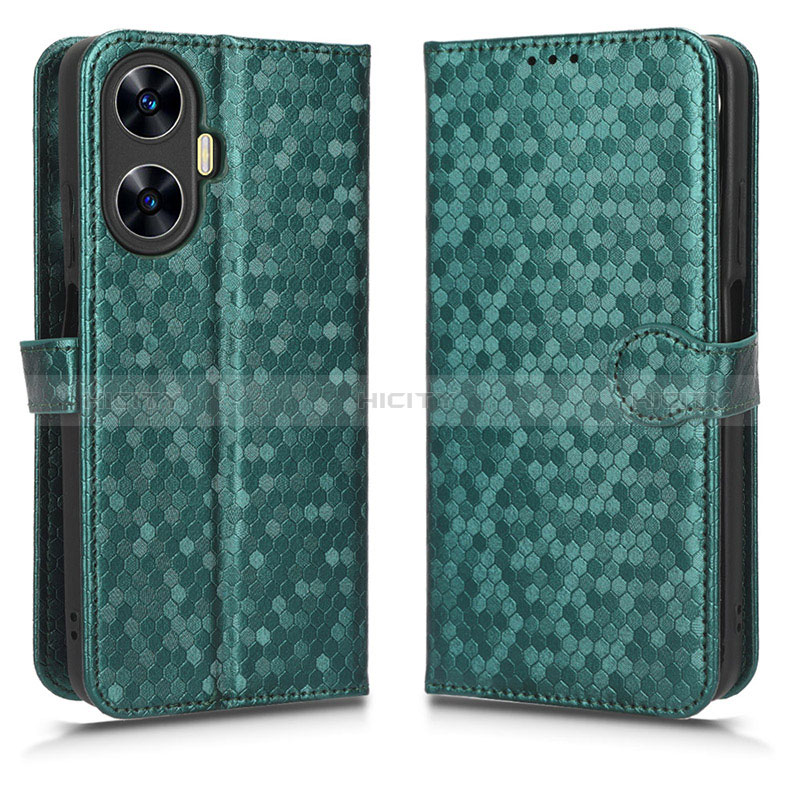 Coque Portefeuille Livre Cuir Etui Clapet C01X pour Realme C55 Vert Plus