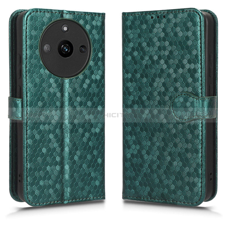 Coque Portefeuille Livre Cuir Etui Clapet C01X pour Realme Narzo 60 5G Vert Plus