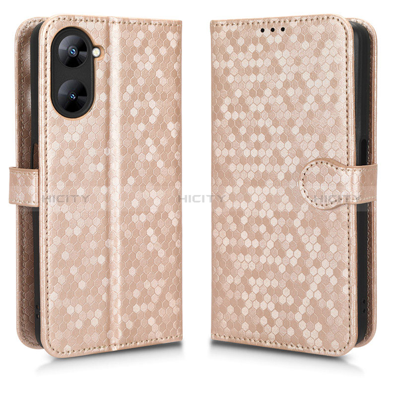 Coque Portefeuille Livre Cuir Etui Clapet C01X pour Realme Q5x 5G Or Plus