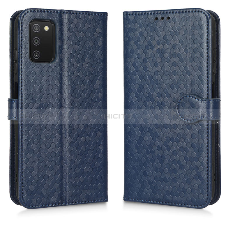 Coque Portefeuille Livre Cuir Etui Clapet C01X pour Samsung Galaxy A02s Bleu Plus