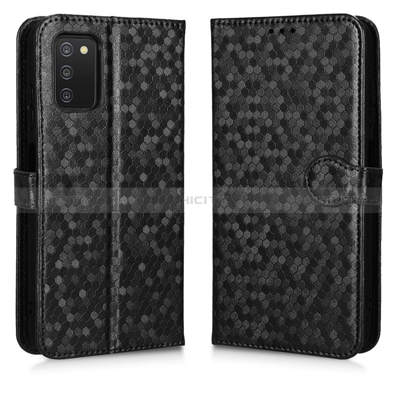 Coque Portefeuille Livre Cuir Etui Clapet C01X pour Samsung Galaxy A02s Noir Plus