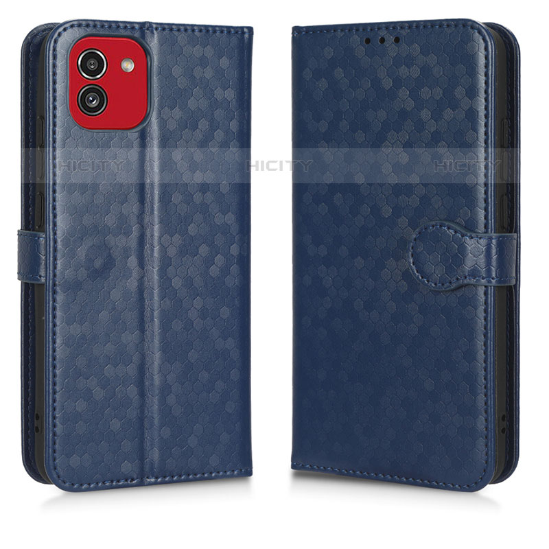 Coque Portefeuille Livre Cuir Etui Clapet C01X pour Samsung Galaxy A03 Bleu Plus