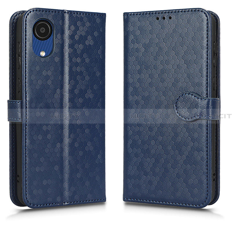 Coque Portefeuille Livre Cuir Etui Clapet C01X pour Samsung Galaxy A03 Core Bleu Plus