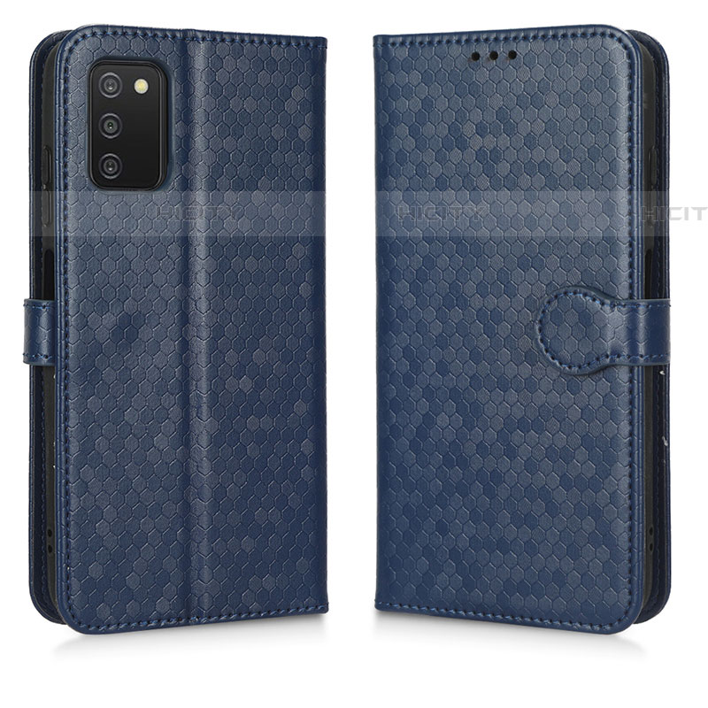 Coque Portefeuille Livre Cuir Etui Clapet C01X pour Samsung Galaxy A03s Bleu Plus