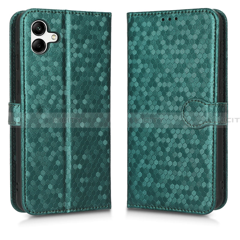 Coque Portefeuille Livre Cuir Etui Clapet C01X pour Samsung Galaxy A04 4G Vert Plus