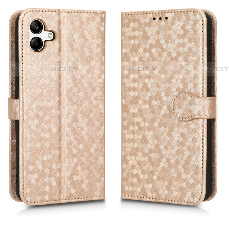 Coque Portefeuille Livre Cuir Etui Clapet C01X pour Samsung Galaxy A04E Or Plus