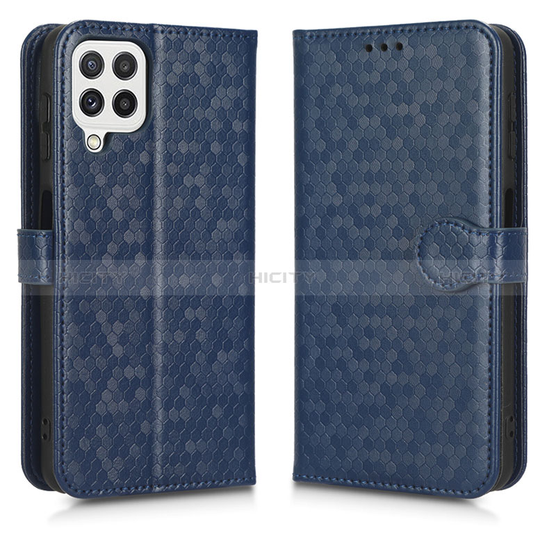 Coque Portefeuille Livre Cuir Etui Clapet C01X pour Samsung Galaxy A12 Bleu Plus