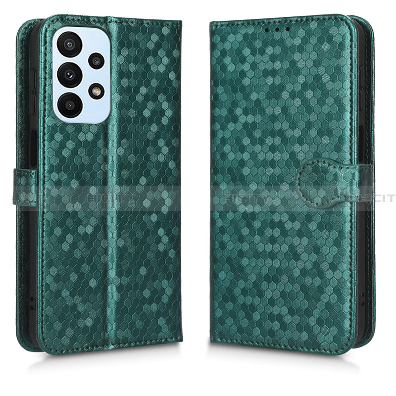 Coque Portefeuille Livre Cuir Etui Clapet C01X pour Samsung Galaxy A23 4G Vert Plus