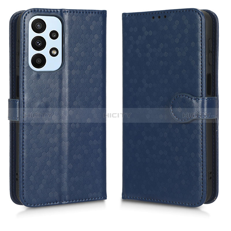 Coque Portefeuille Livre Cuir Etui Clapet C01X pour Samsung Galaxy A23 5G Bleu Plus