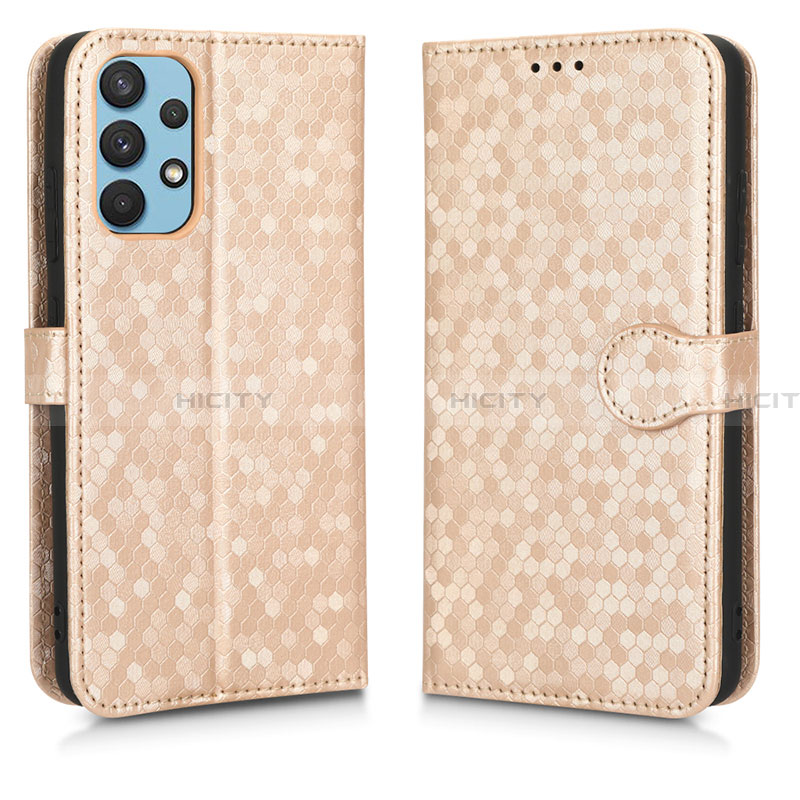 Coque Portefeuille Livre Cuir Etui Clapet C01X pour Samsung Galaxy A32 5G Or Plus