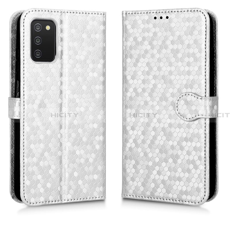 Coque Portefeuille Livre Cuir Etui Clapet C01X pour Samsung Galaxy F02S SM-E025F Argent Plus