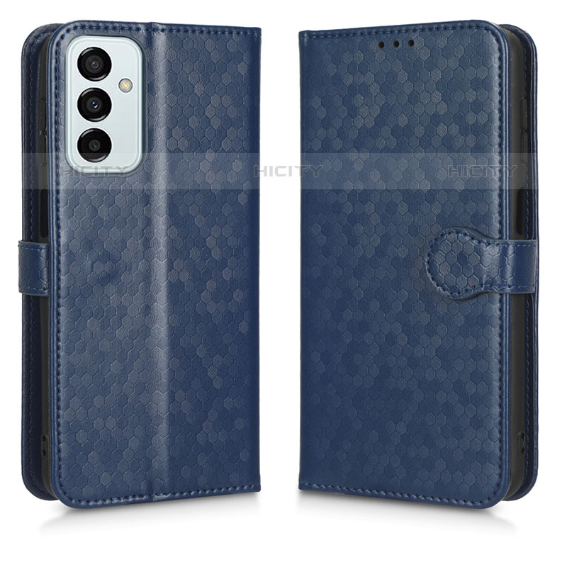 Coque Portefeuille Livre Cuir Etui Clapet C01X pour Samsung Galaxy M23 5G Bleu Plus