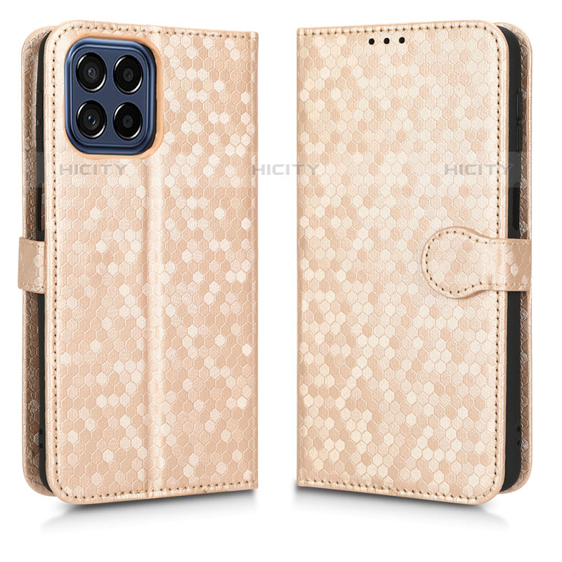 Coque Portefeuille Livre Cuir Etui Clapet C01X pour Samsung Galaxy M33 5G Or Plus