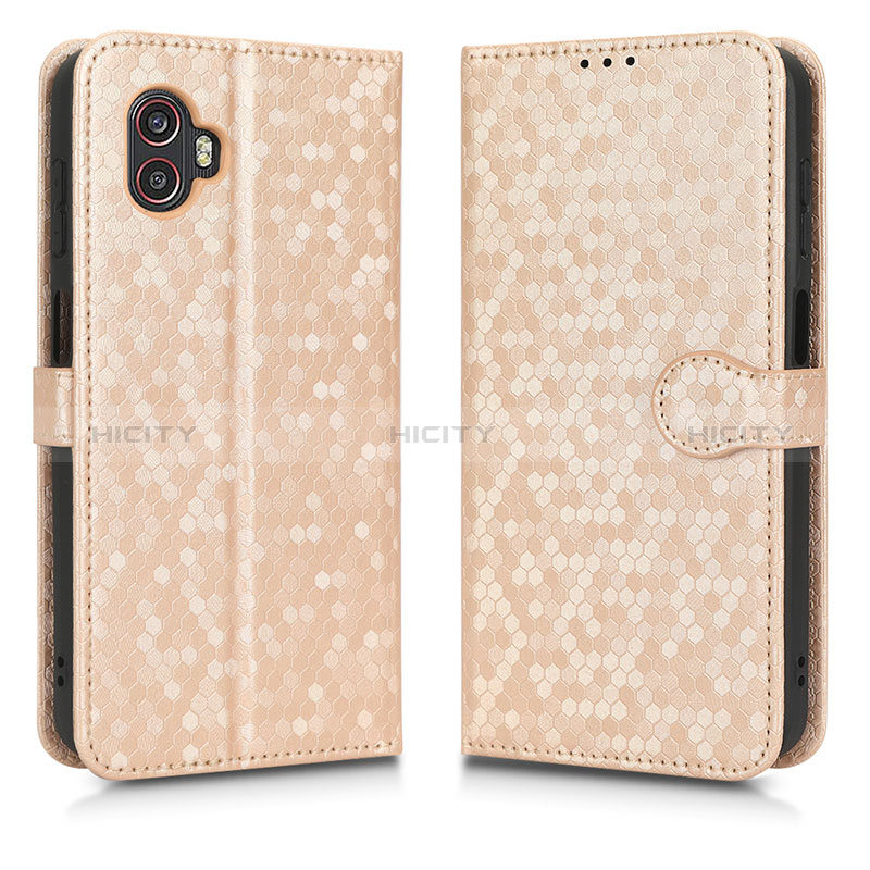 Coque Portefeuille Livre Cuir Etui Clapet C01X pour Samsung Galaxy XCover 6 Pro 5G Or Plus